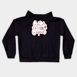 Valentine's Day Stickers - Cuter Than Cupid Kids Hoodie